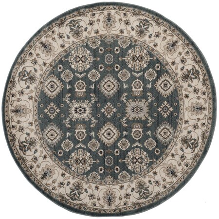 Safavieh 7 x 7 ft. Lyndhurst Power Loomed Round Area RugTeal & Cream LNH332T-7R